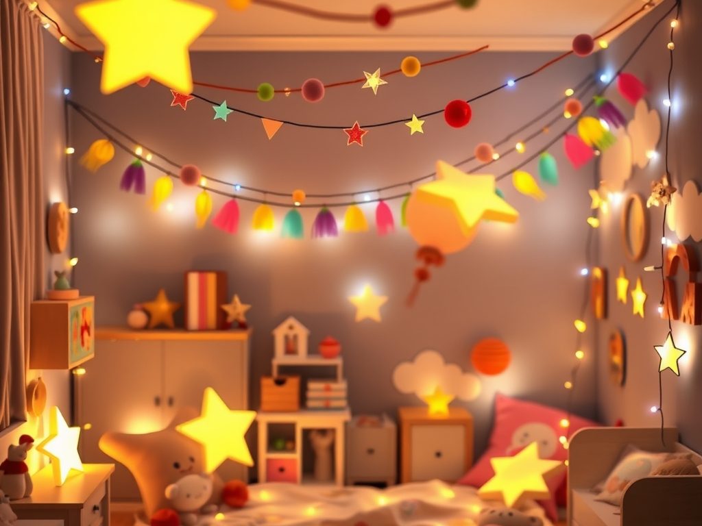 Girlandy i lampki do pokoju dziecka: bezpieczne dekoracje, które tworzą przytulną atmosferę