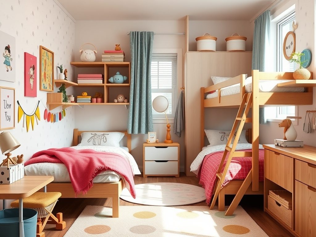 Pokój rodzeństwa z dwoma łóżkami: jak zaplanować układ, by wygodnie i funkcjonalnie wykorzystać przestrzeń