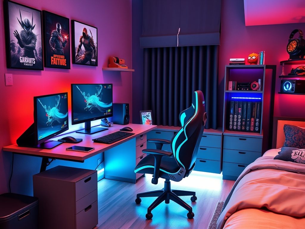Pokój nastolatka z gamingowym setupem: jak połączyć komfort, styl i funkcjonalność przy rozsądnym budżecie
